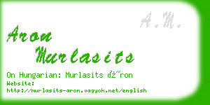 aron murlasits business card